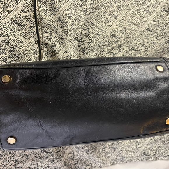 Rebecca Minkoff Convertible Chain Crossbody Black Leather Gold Zippers - Picture 4 of 12